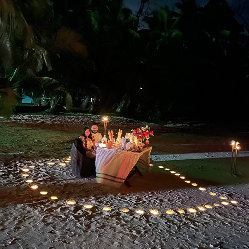 Romantic Beachside Candlelight Dinner
