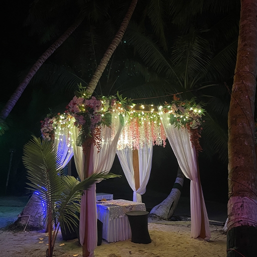 On the Beach Special Romantic Candlelight Dinner with Private Decorated Canopy