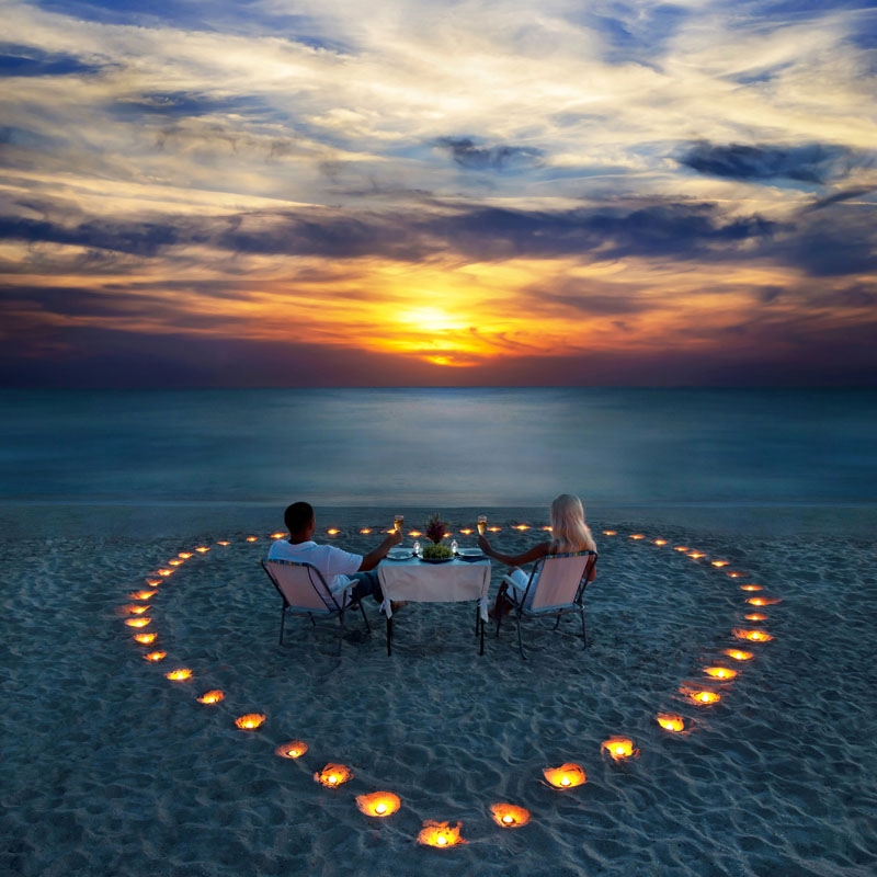 Romantic Beach Side Candle Light Dinner With Decorated canopy