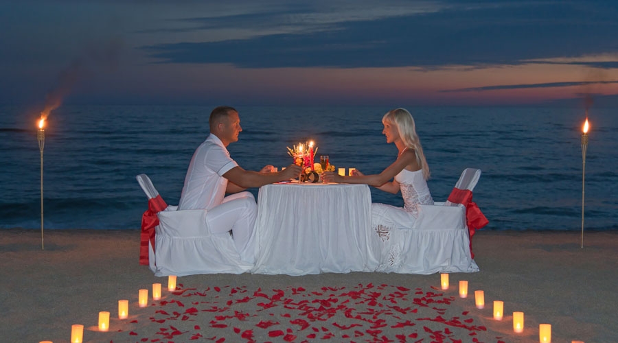 Book On the Beach Special Romantic Candle Light Dinner with Private